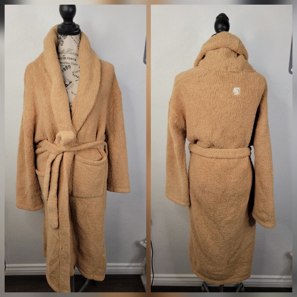 Kashwere Robe Women’s M Long Plush Tan Soft Knit Tie